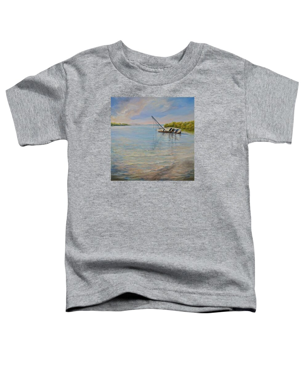 Sailboat Toddler T-Shirt featuring the painting Locked by AnnaJo Vahle