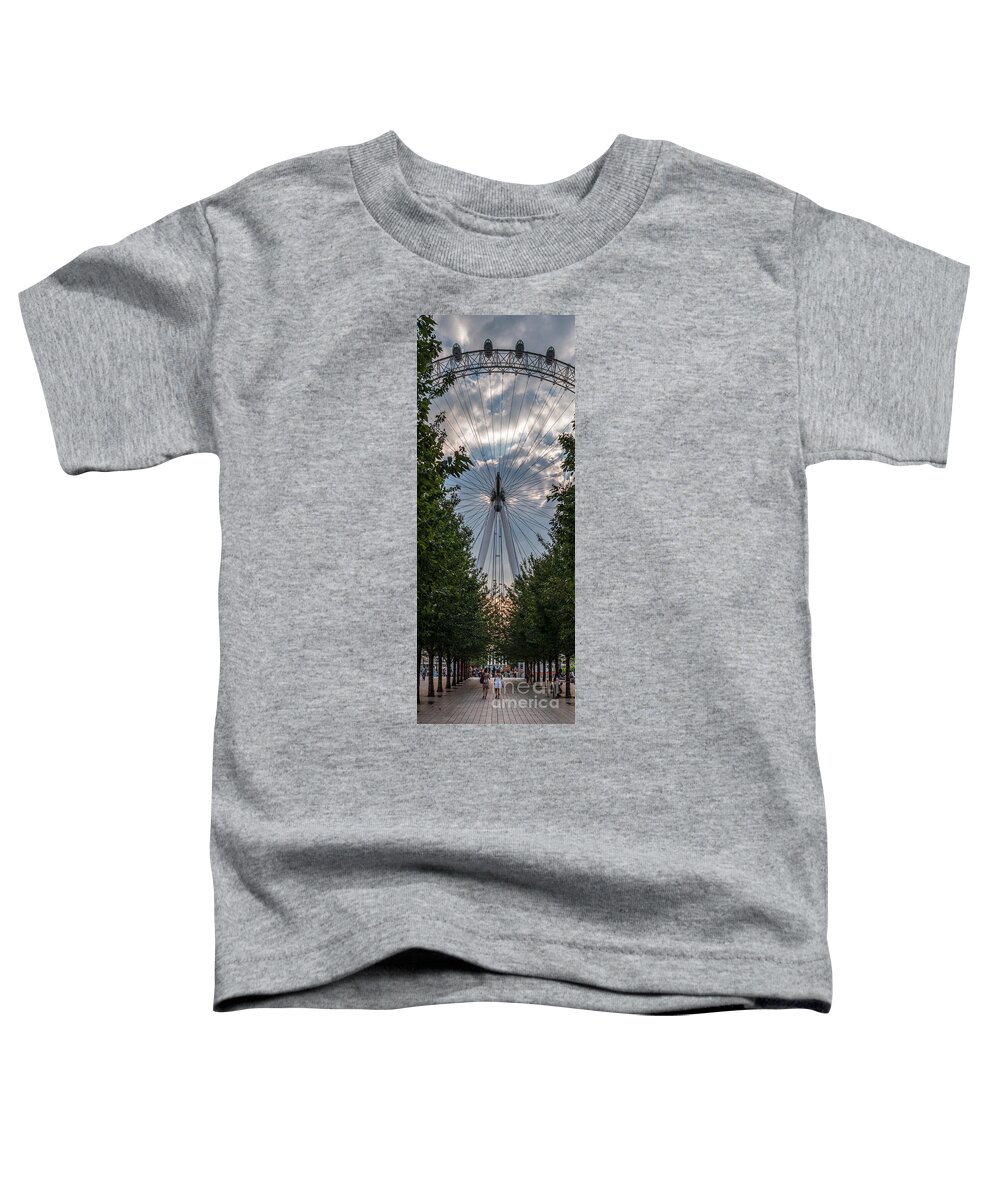 London Toddler T-Shirt featuring the photograph London Eye Vertical Panorama by Matt Malloy