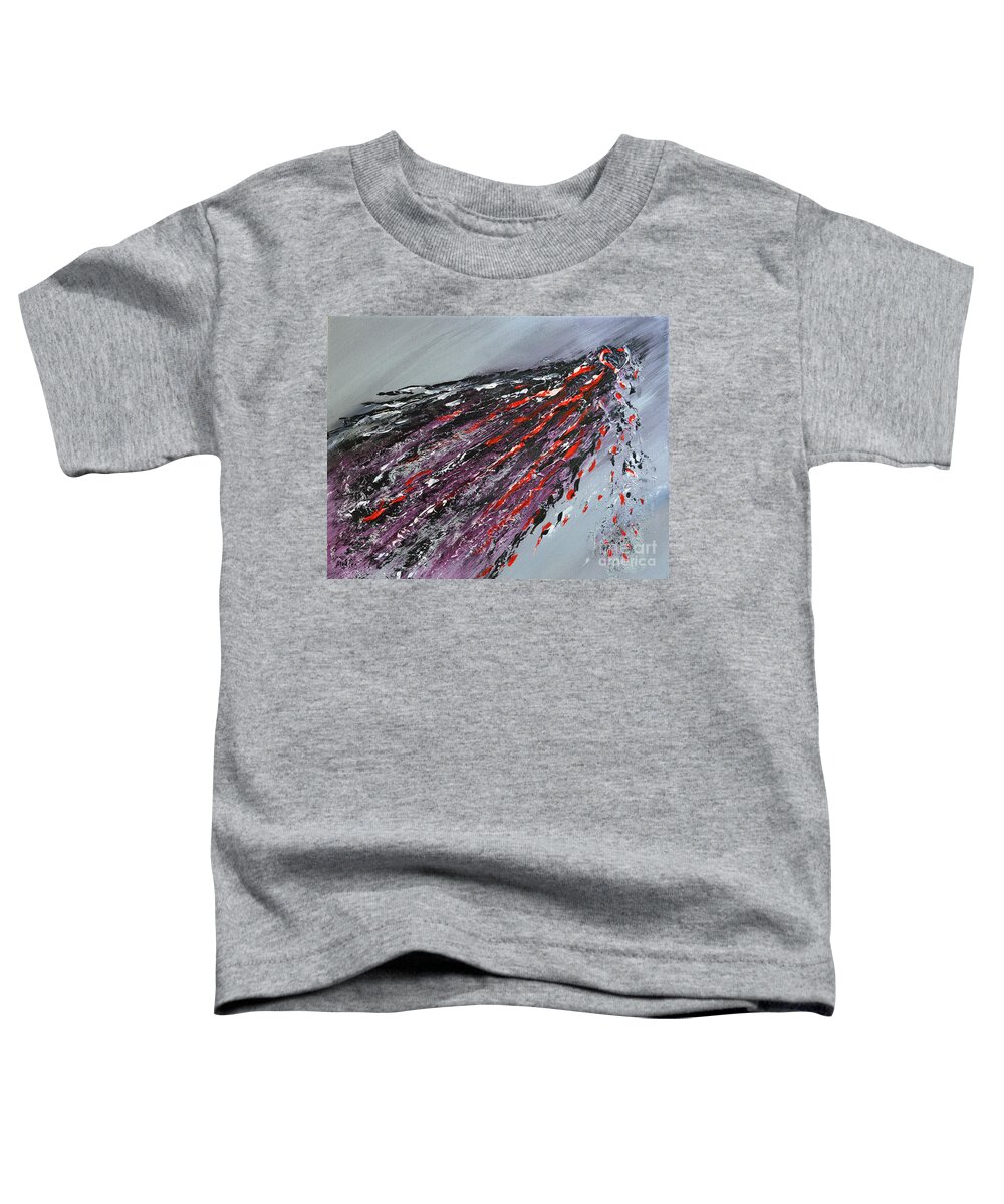 Abstract Toddler T-Shirt featuring the painting Long Gone Lover by Alys Caviness-Gober