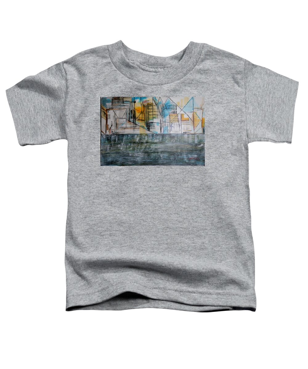 Prints Toddler T-Shirt featuring the painting Long Island City Pov3 by Jack Diamond