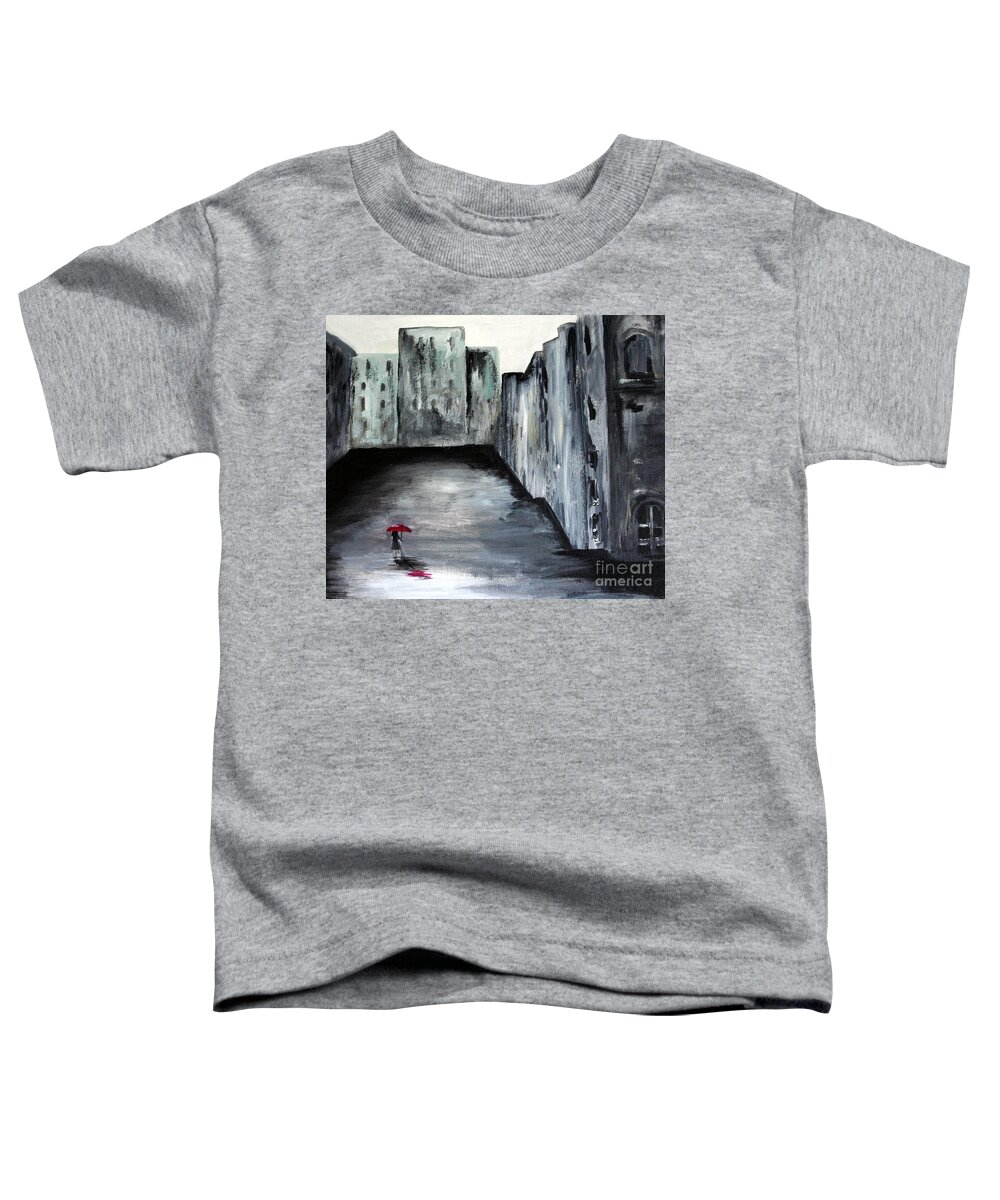City Toddler T-Shirt featuring the painting Lost in Life by Julie Lueders 