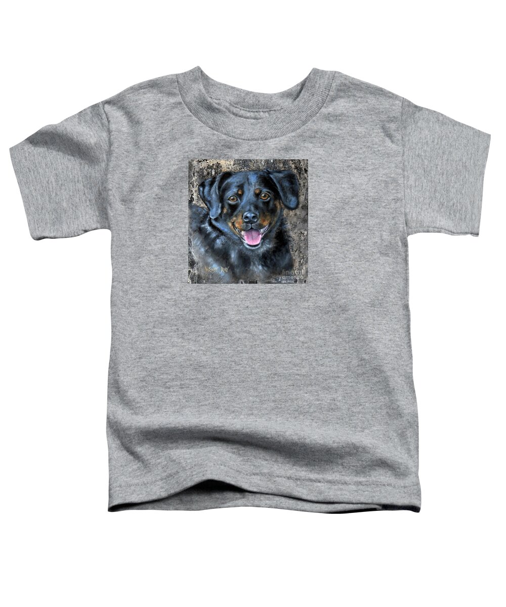 Dog Toddler T-Shirt featuring the painting Lucy by Wendy Ray