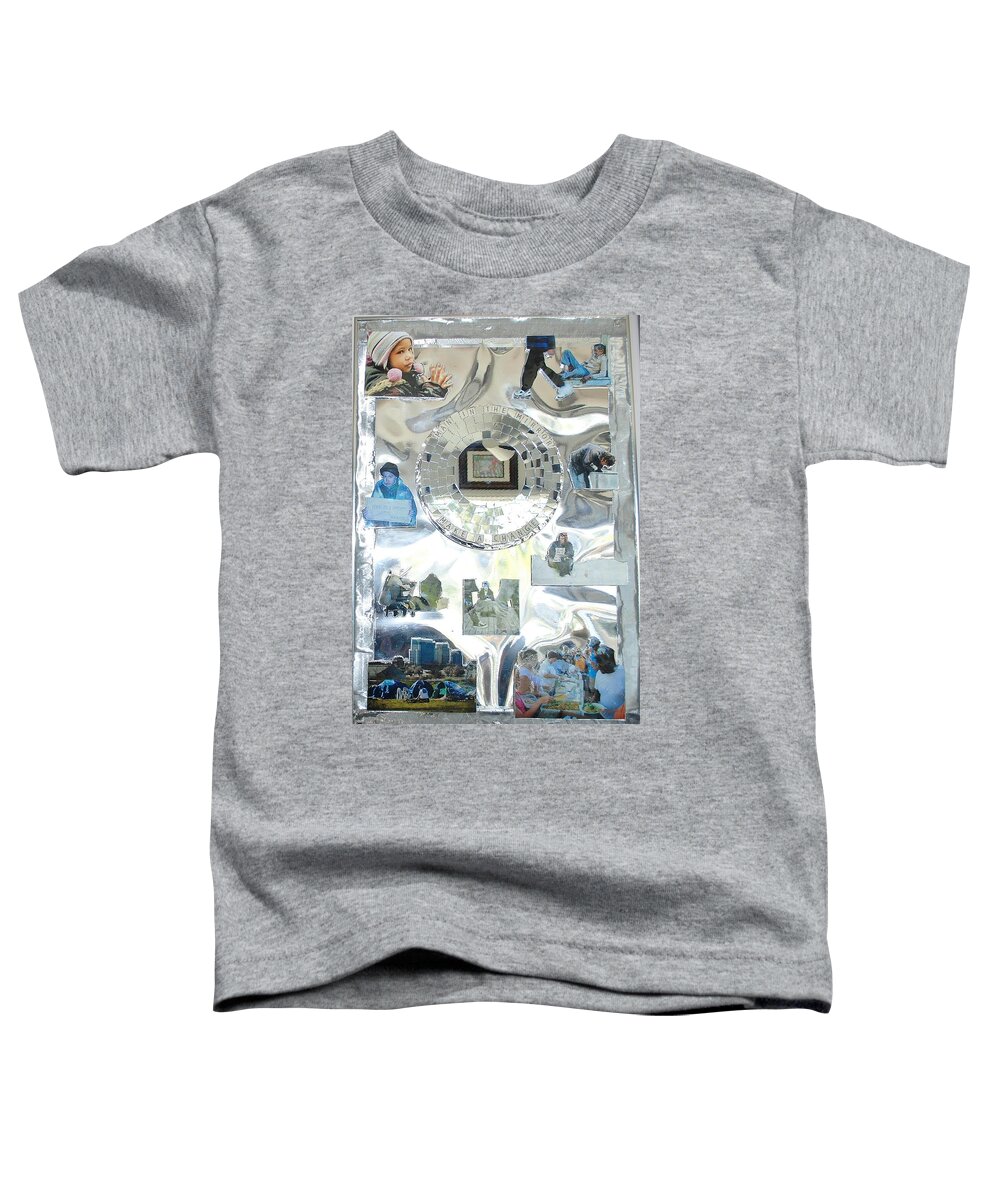 Mixed Media Toddler T-Shirt featuring the painting Man in the Mirror by Karen Buford