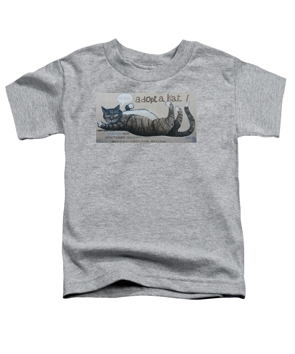 Cat Toddler T-Shirt featuring the painting Me Now by Blue Sky