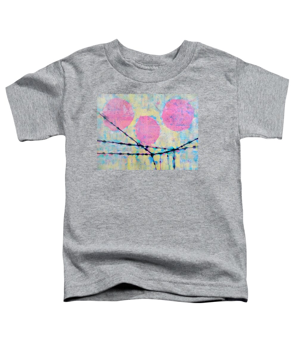Abstract Painting Toddler T-Shirt featuring the painting Middle Moon Life Line by Maria Huntley