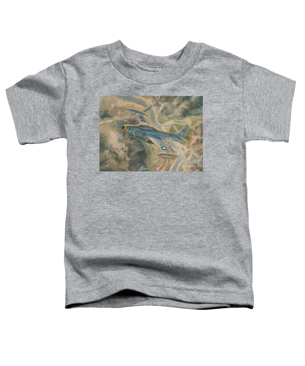 Randy Green Toddler T-Shirt featuring the painting MiG KIller by Randy Green