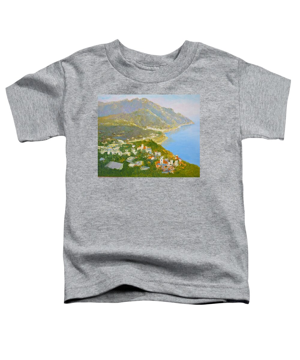 Landscape Toddler T-Shirt featuring the painting Minori and Ravello Southern Italy by Dai Wynn