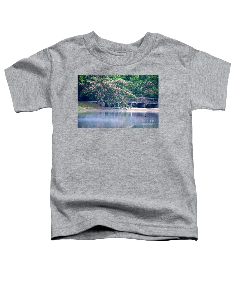 Misty Mimosa Reflections Toddler T-Shirt featuring the photograph Misty Mimosa Reflections by Maria Urso