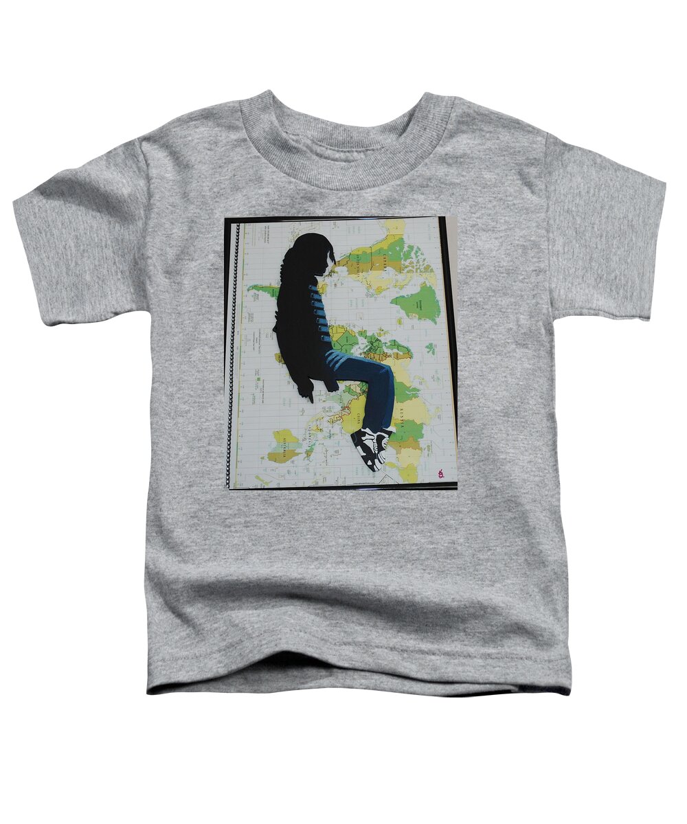 Mixed Media Toddler T-Shirt featuring the painting MJ They Dont Care by Karen Buford