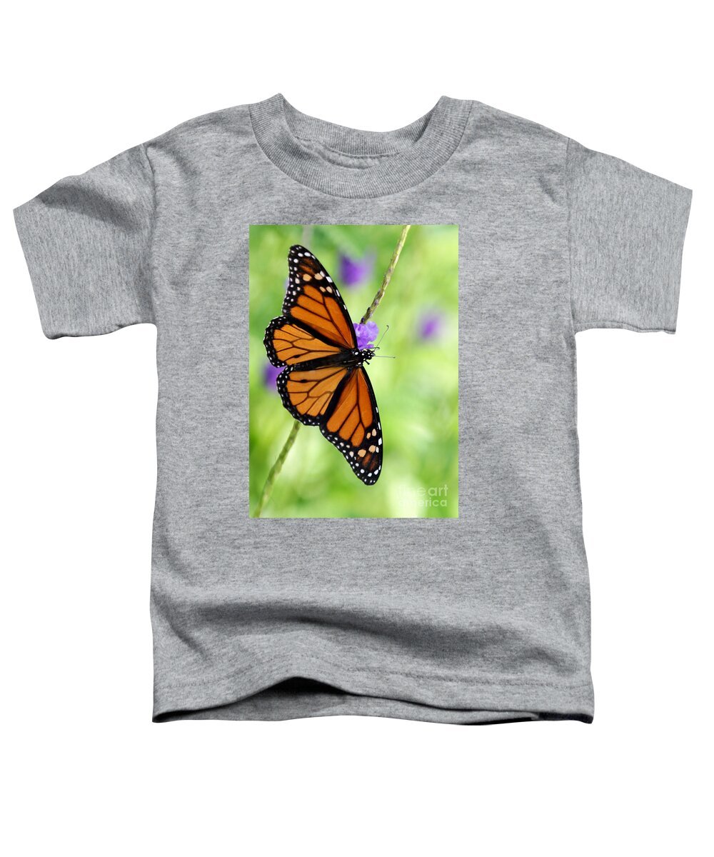 Macro Toddler T-Shirt featuring the photograph Monarch Butterfly in Spring by Sabrina L Ryan