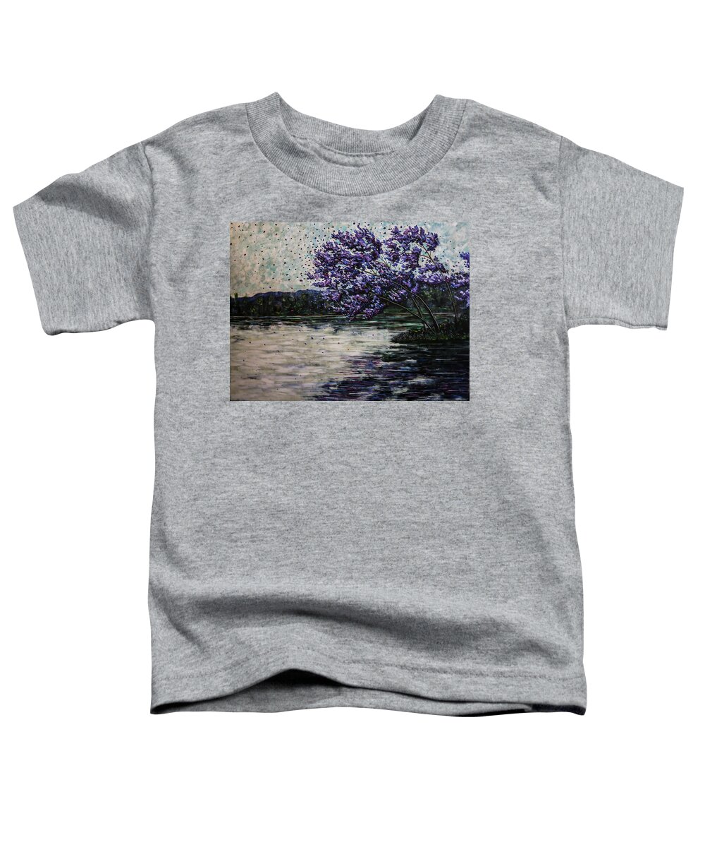 Purple Toddler T-Shirt featuring the painting Morning Reflections by Joel Tesch