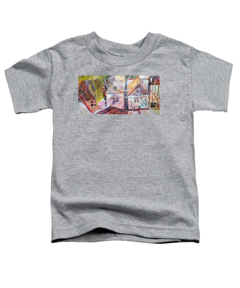 Village Toddler T-Shirt featuring the painting Morning Sunrise by Peggy Blood