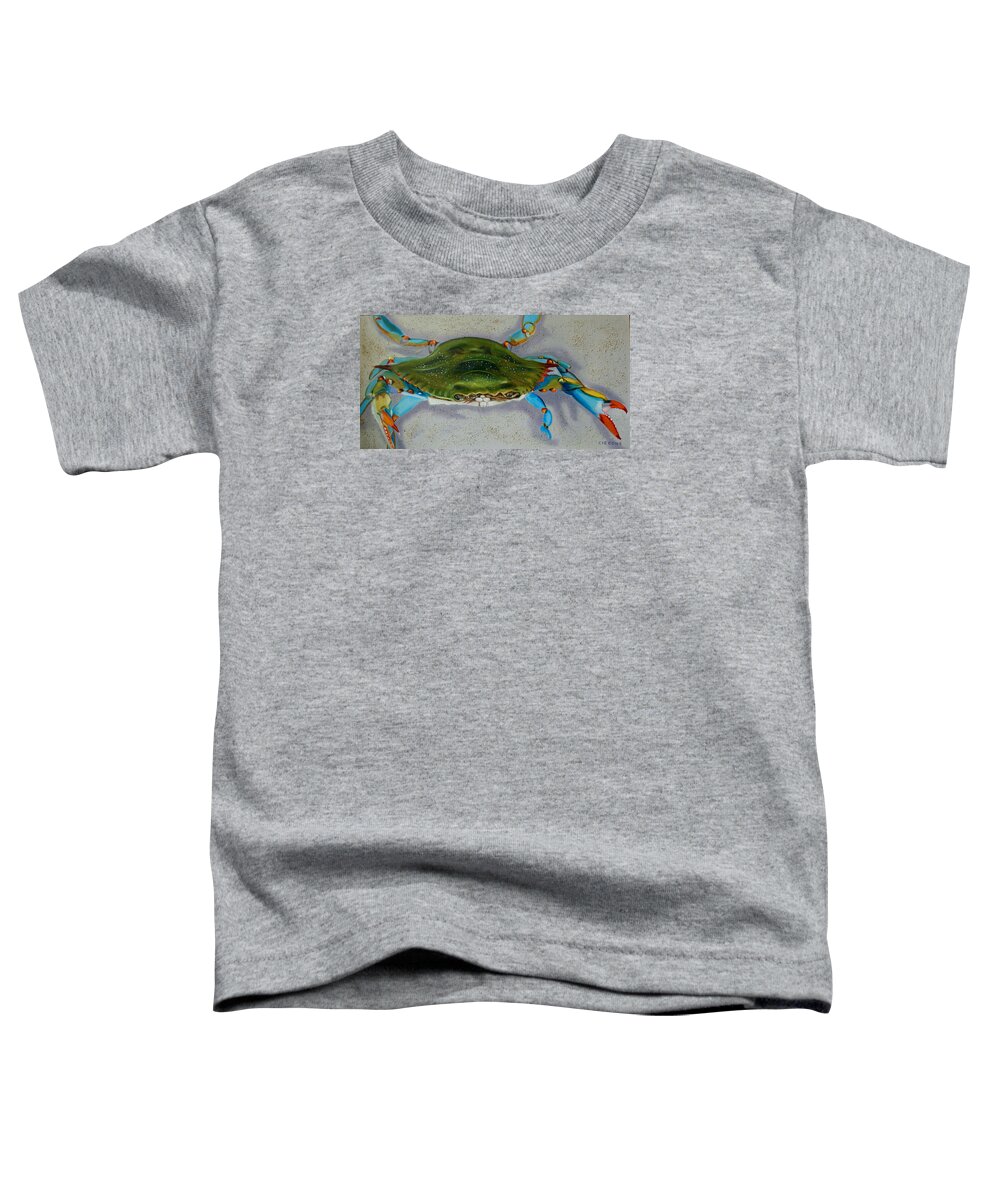 Coastal Toddler T-Shirt featuring the painting Mr. Sandman by Jill Ciccone Pike