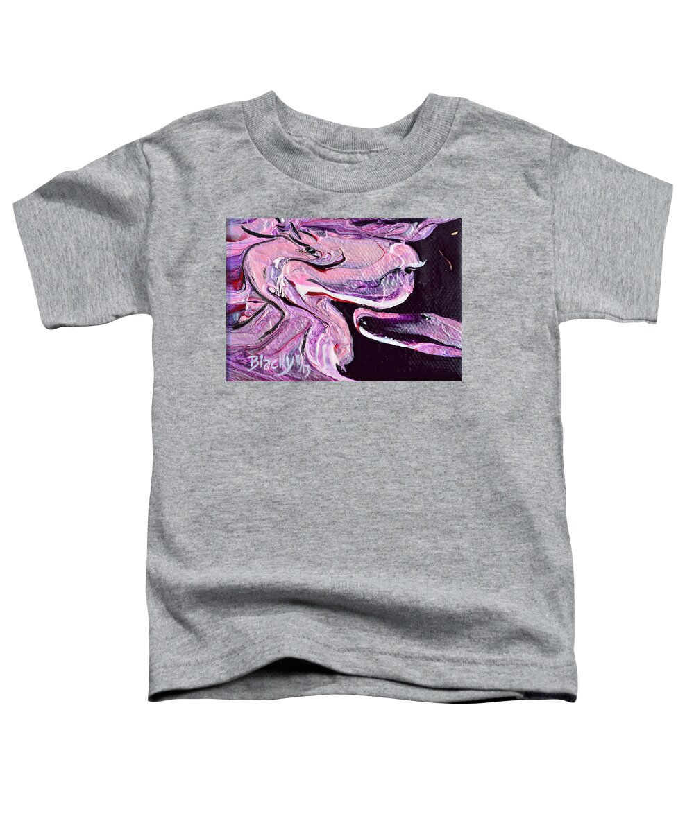 Dragon Toddler T-Shirt featuring the painting My Dragon Bites by Donna Blackhall
