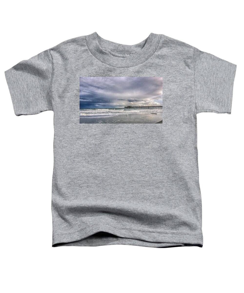 America Toddler T-Shirt featuring the photograph Myrtle Beach Fishing Pier by Traveler's Pics