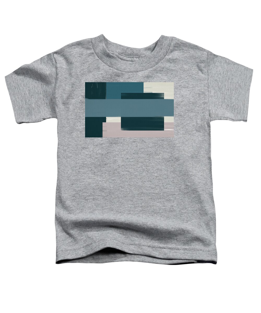 Blue Toddler T-Shirt featuring the painting Navy Silence II Rectangular Format by Lourry Legarde