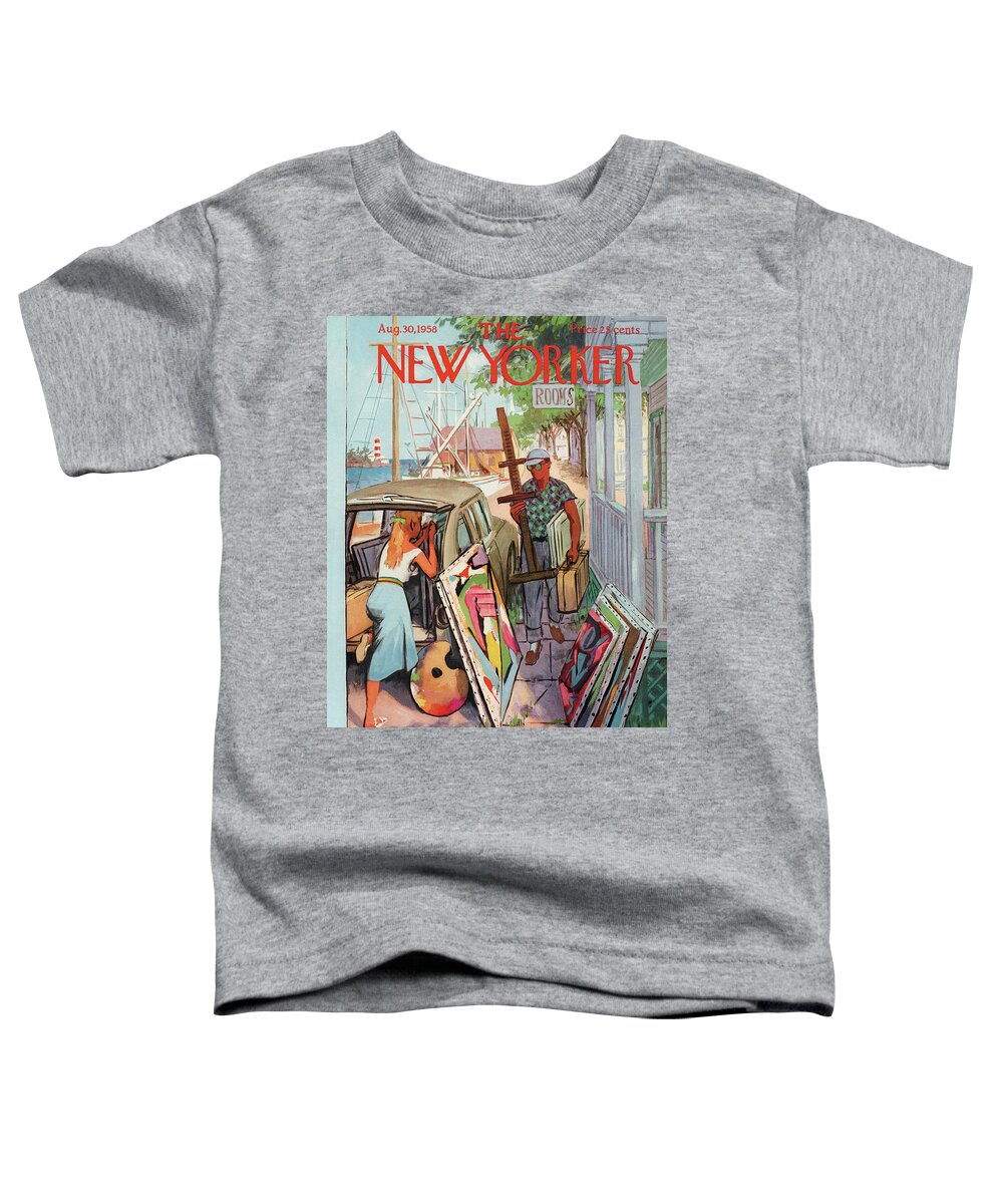 Arthur Getz Agt Toddler T-Shirt featuring the painting New Yorker August 30th, 1958 by Arthur Getz