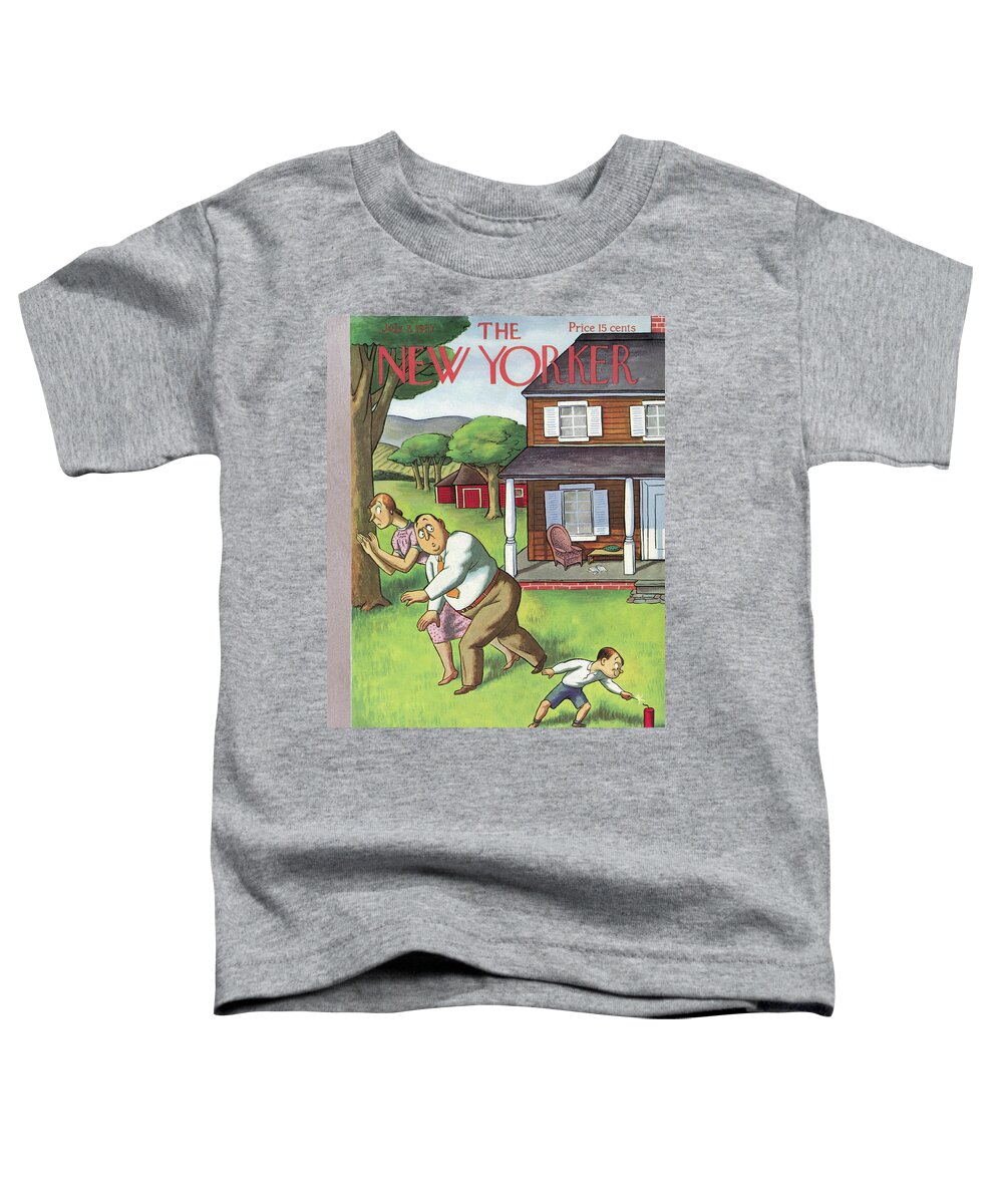 Children Toddler T-Shirt featuring the painting New Yorker July 3, 1937 by William Steig