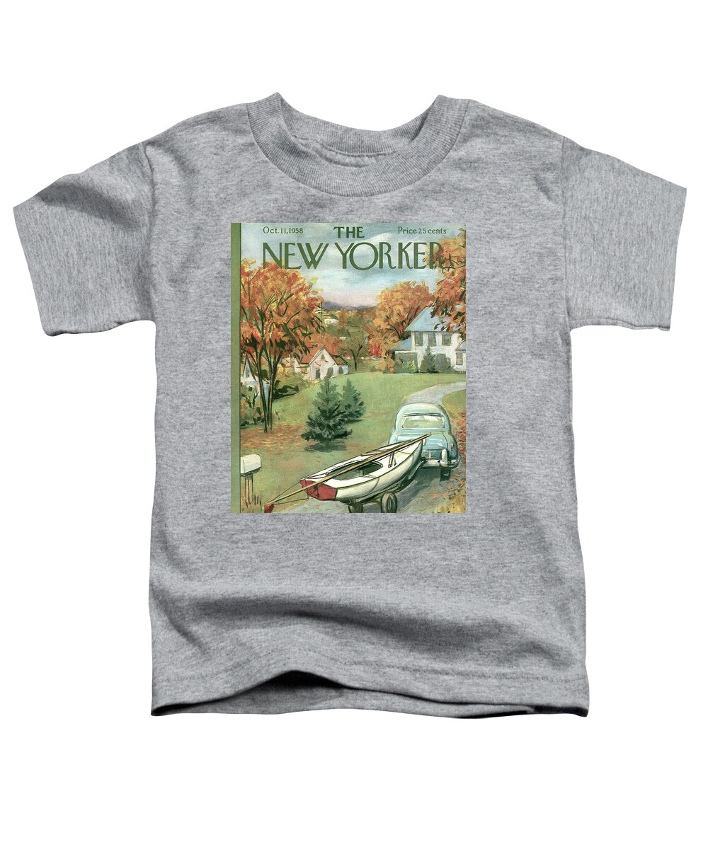 Arthur Getz Agt Toddler T-Shirt featuring the painting New Yorker October 11th, 1958 by Arthur Getz