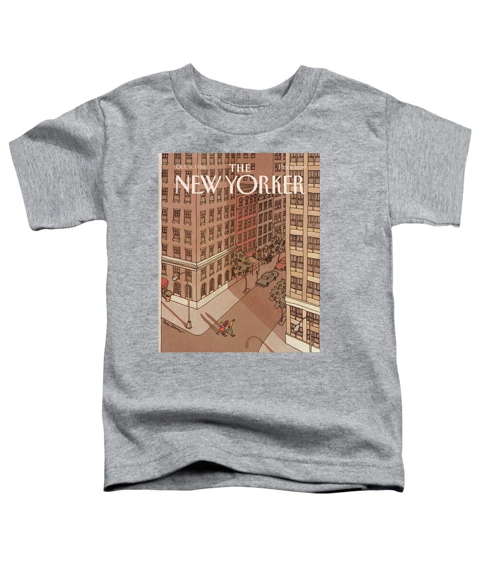 Urban Toddler T-Shirt featuring the painting New Yorker October 6th, 1986 by Roxie Munro