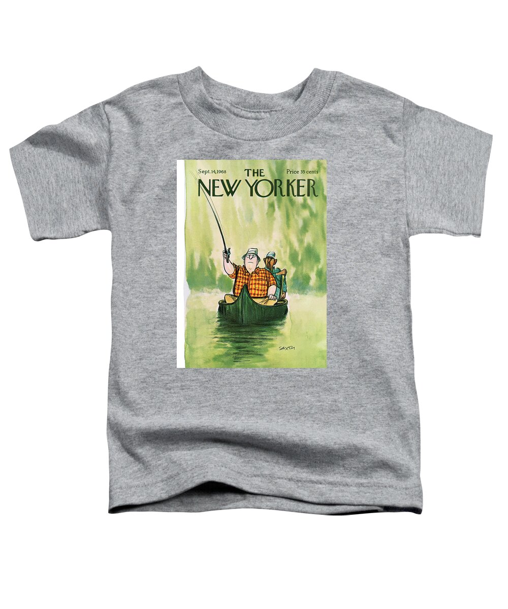 Charles Saxon Csa Toddler T-Shirt featuring the painting New Yorker September 14th, 1968 by Charles Saxon