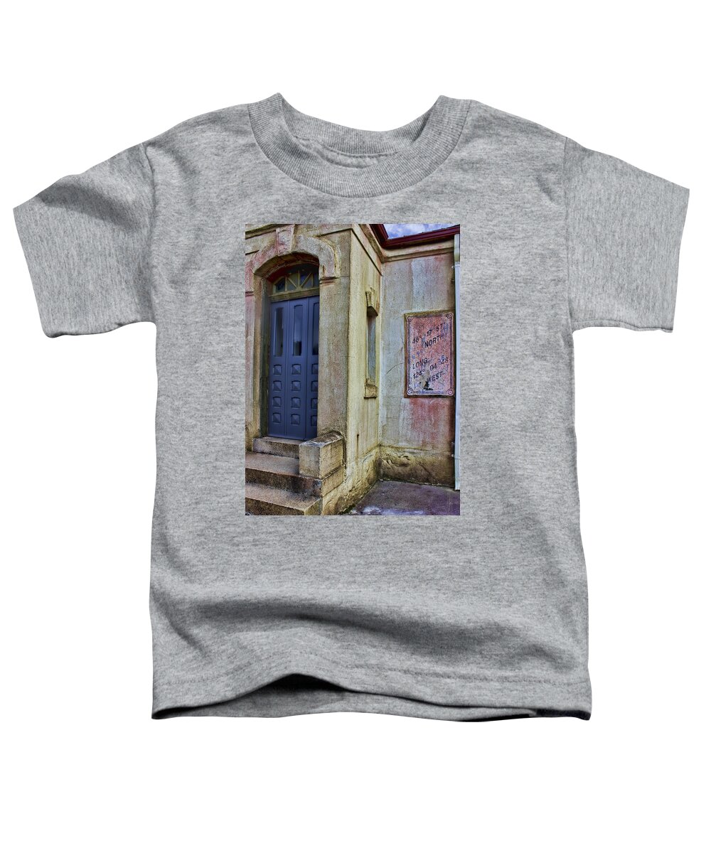 Cape Disappointment Toddler T-Shirt featuring the photograph North Head Lighthouse Door by Cathy Anderson