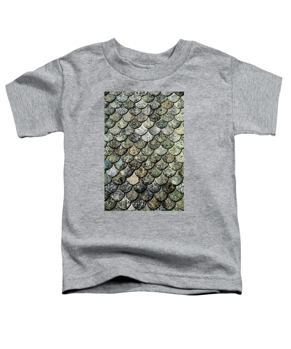 Fish Toddler T-Shirt featuring the digital art Norwegian Fish Scale Pattern Slate Roof by Hakon Soreide
