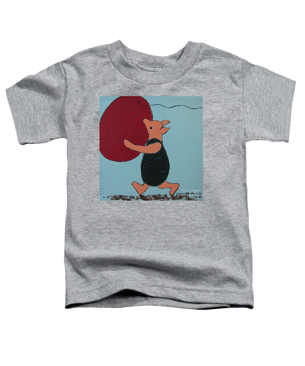 Piglet Toddler T-Shirt featuring the painting Oh Dear Dear by Denise Railey