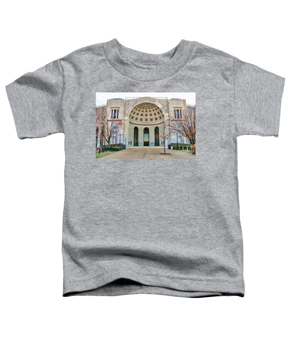 Ohio Stadium Toddler T-Shirt featuring the photograph Ohio Stadium Main Entrance 1672 by Jack Schultz