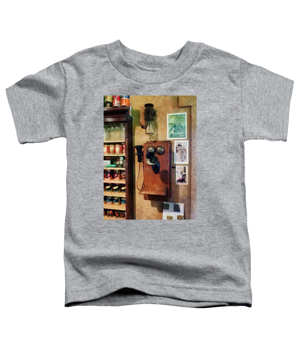 Telephone Toddler T-Shirt featuring the photograph Old-Fashioned Telephone by Susan Savad
