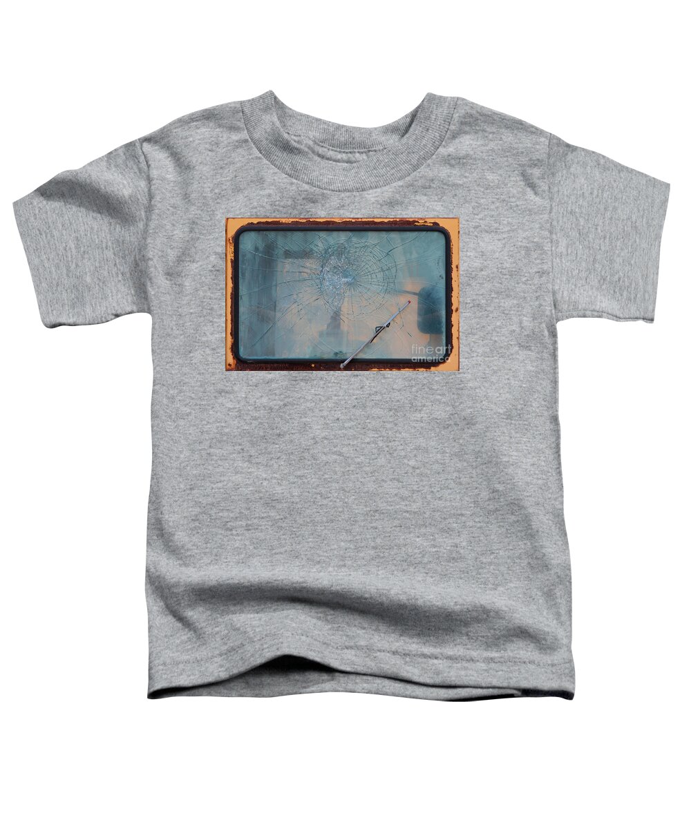 Vintage Toddler T-Shirt featuring the photograph Old truck windshield by Les Palenik