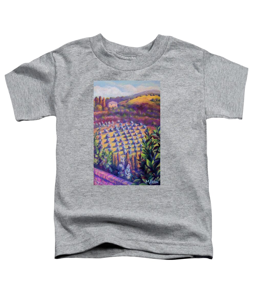 Plein Air Toddler T-Shirt featuring the painting Olive Groves in Tuscany by Marian Berg