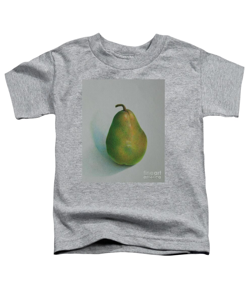 Pear Toddler T-Shirt featuring the painting One of a Pear by Pamela Clements