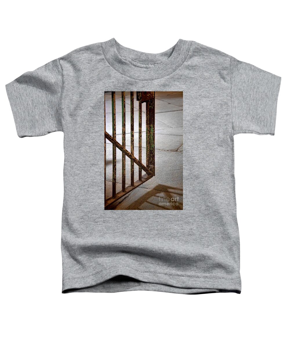 Gate Toddler T-Shirt featuring the photograph Open Prison Gate by Jill Battaglia
