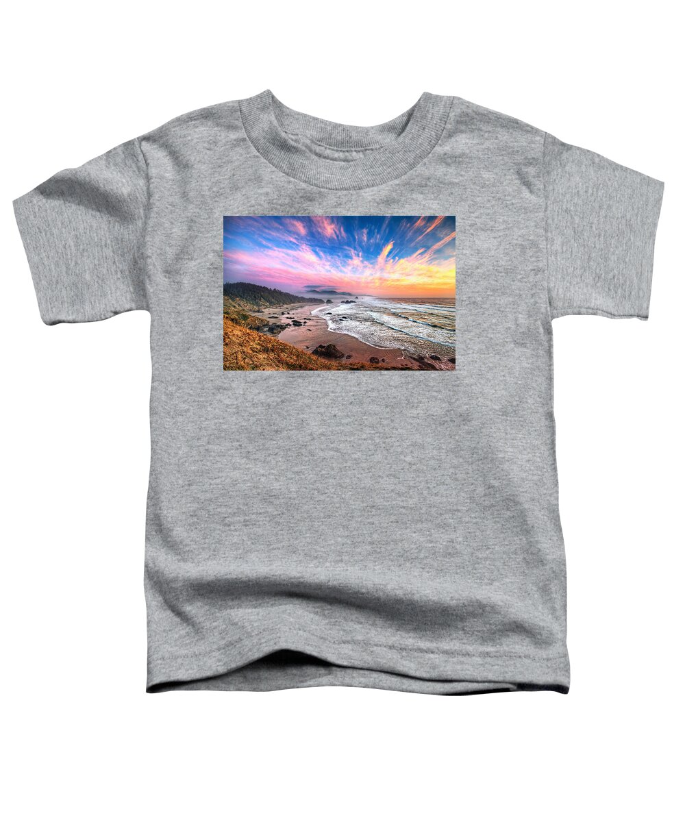 Beach Toddler T-Shirt featuring the photograph Oregon Sunset by Ian Good