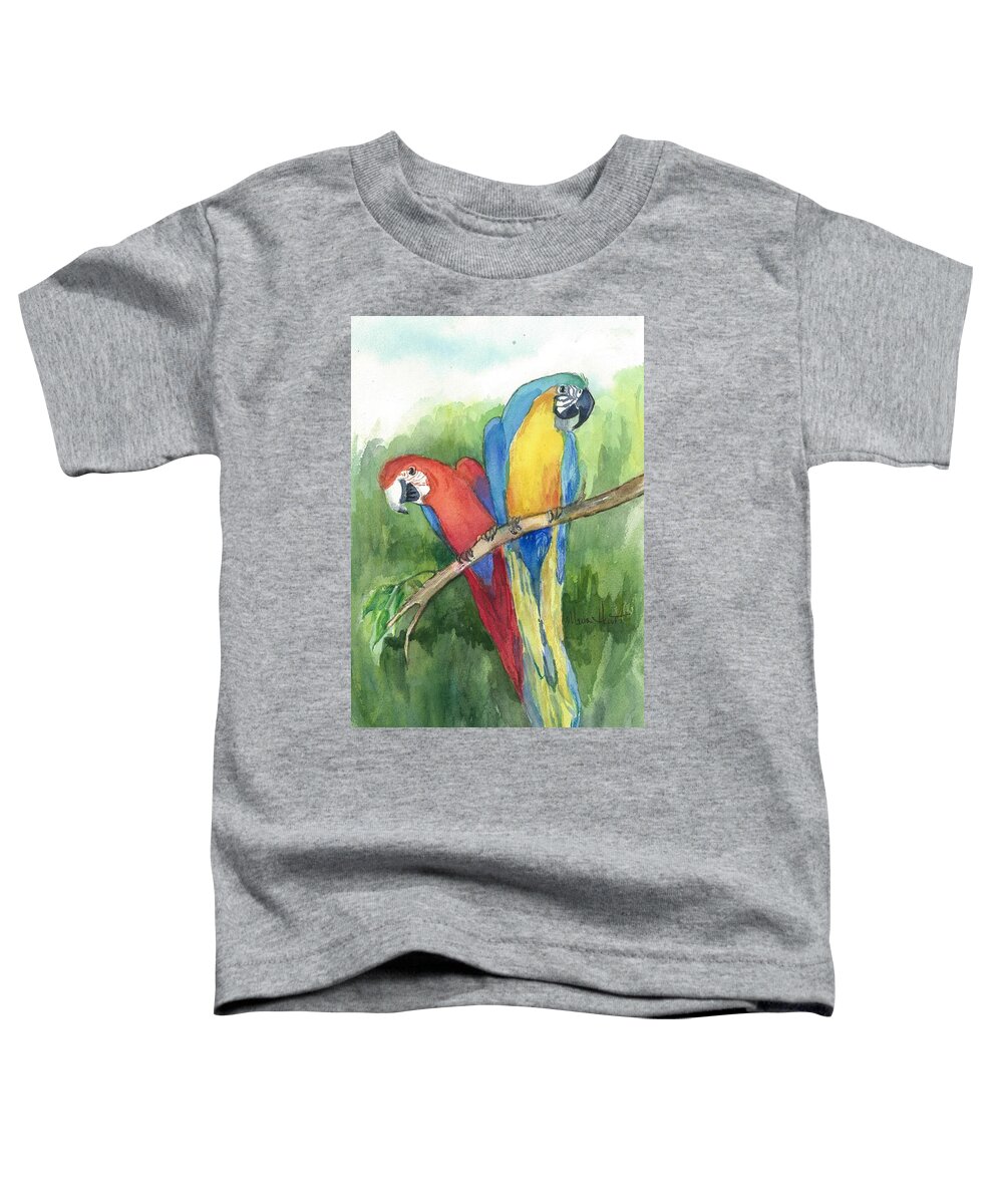 Birds Toddler T-Shirt featuring the painting Lunch in the Wild by Maria Hunt