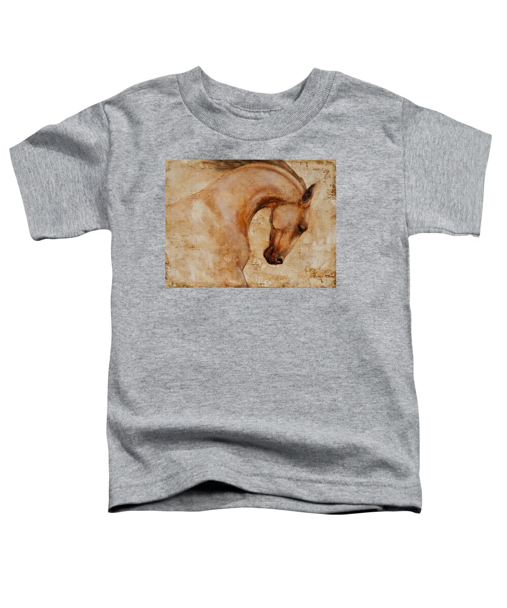 Horses Toddler T-Shirt featuring the painting Painted Determination 1 by Jani Freimann