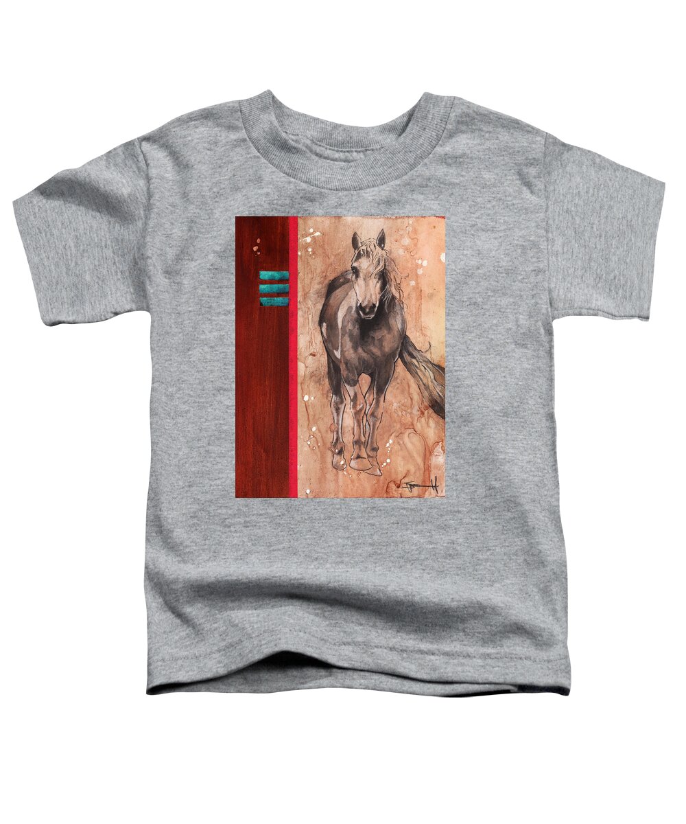 Horse Toddler T-Shirt featuring the drawing Palomino by Sean Parnell