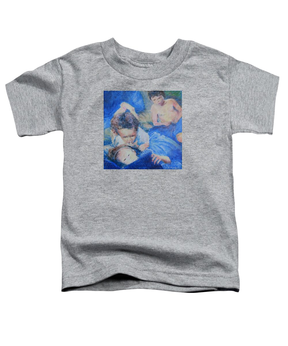 Computer Toddler T-Shirt featuring the painting Papo's putti by Mark Robbins
