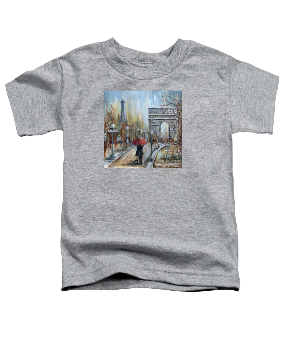 Paris Toddler T-Shirt featuring the painting Paris Lovers II by Marilyn Dunlap