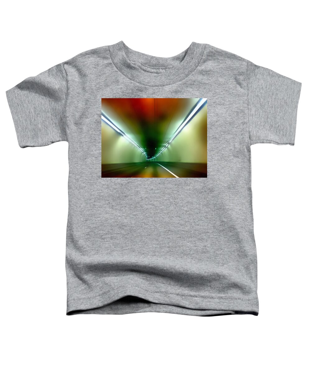 Mountain Tunnel Toddler T-Shirt featuring the mixed media Passage Through The Mountain by Angelina Tamez