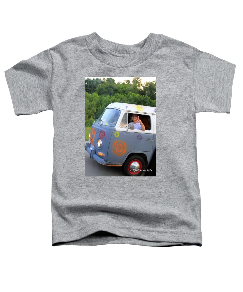 Peace Is A Vw Van Toddler T-Shirt featuring the photograph Peace is a VW Van by PJQandFriends Photography