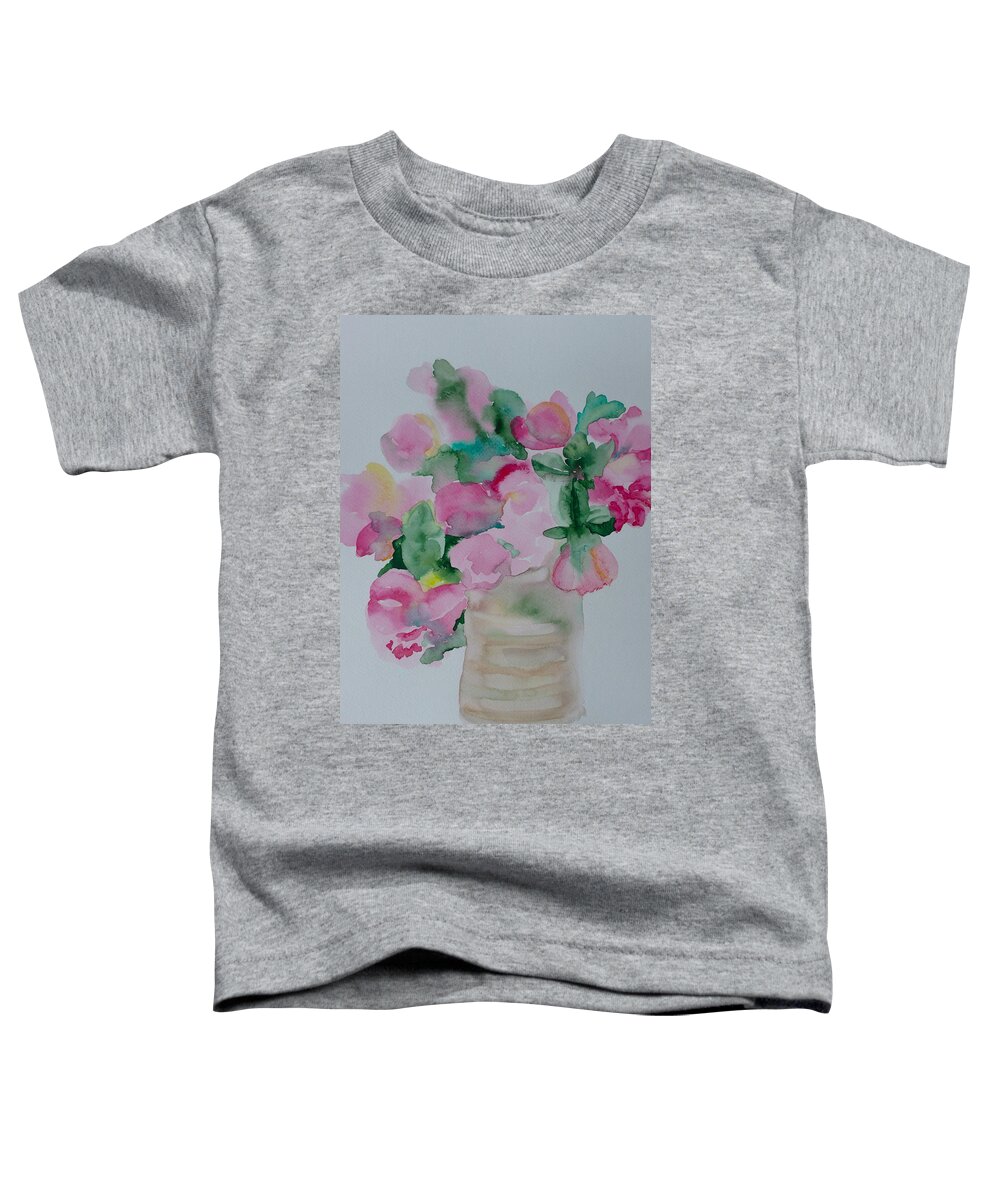 Peony Toddler T-Shirt featuring the painting Peony Study Vertical by Anna Ruzsan