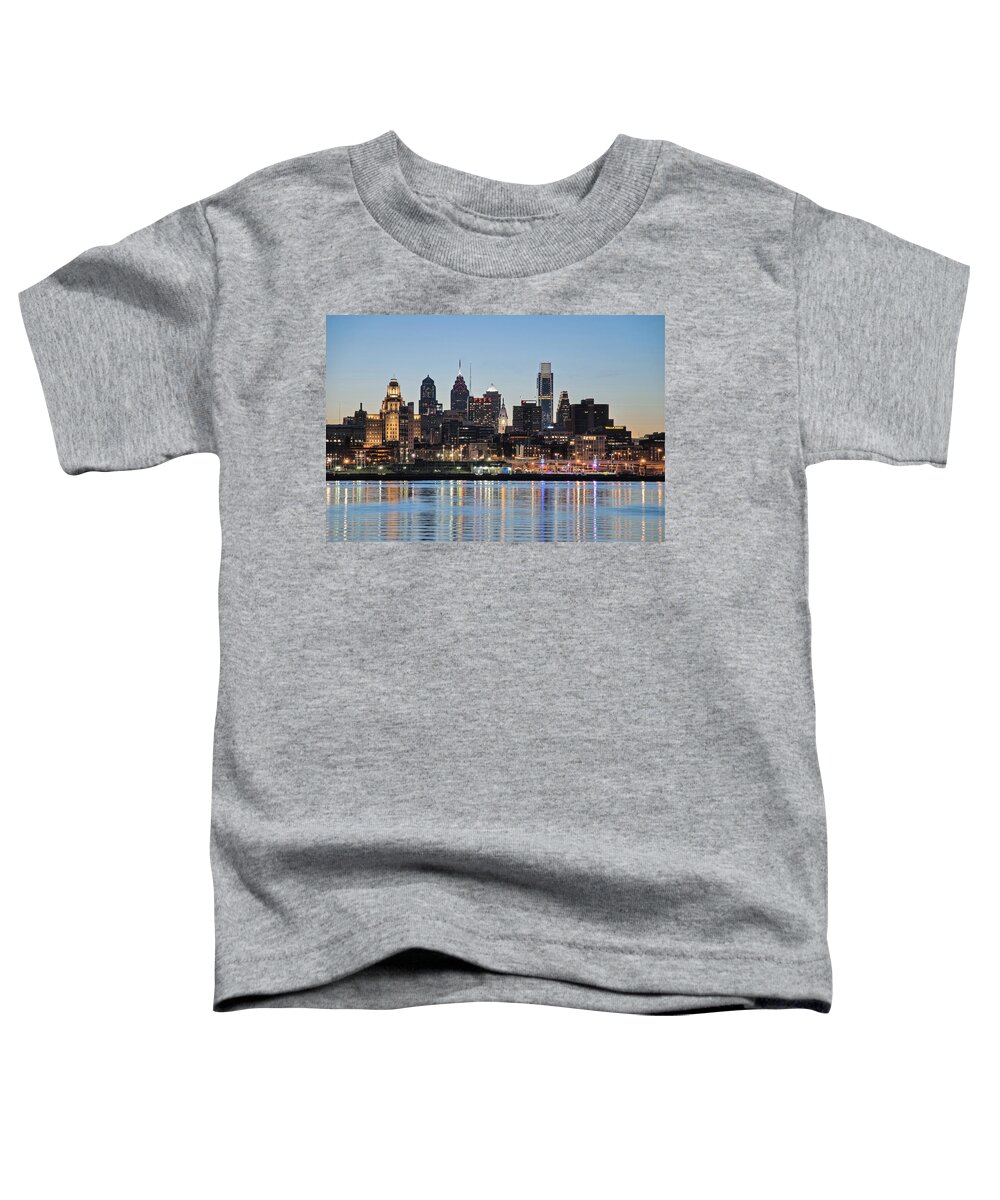 Philadelphia Toddler T-Shirt featuring the photograph Philly sunset by Jennifer Ancker