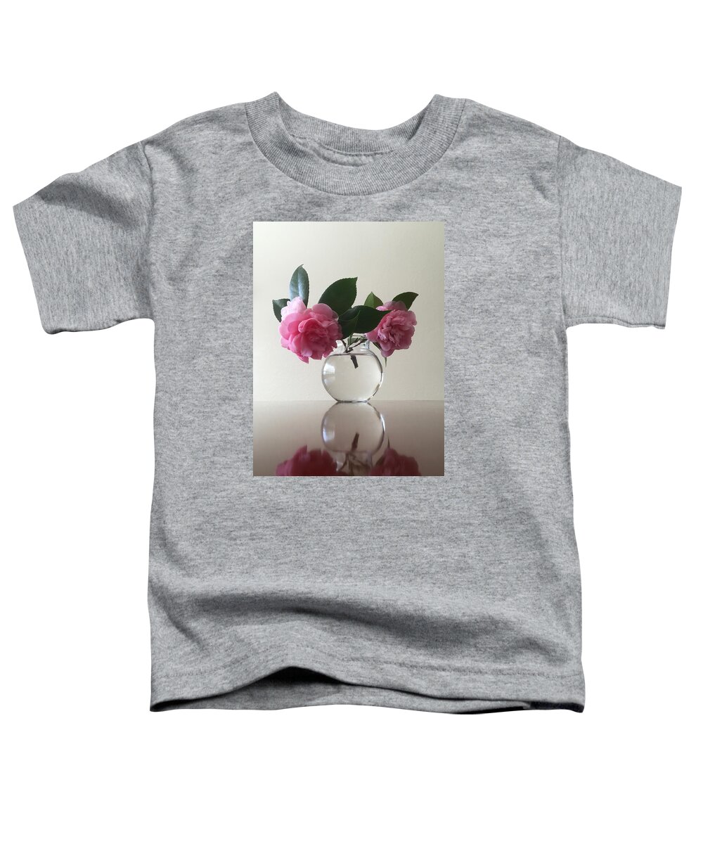 Camellia Toddler T-Shirt featuring the photograph Pink Camellia by Masha Batkova