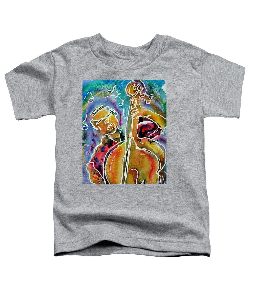 Bass Toddler T-Shirt featuring the painting Play the Blues Bass Man by M c Sturman