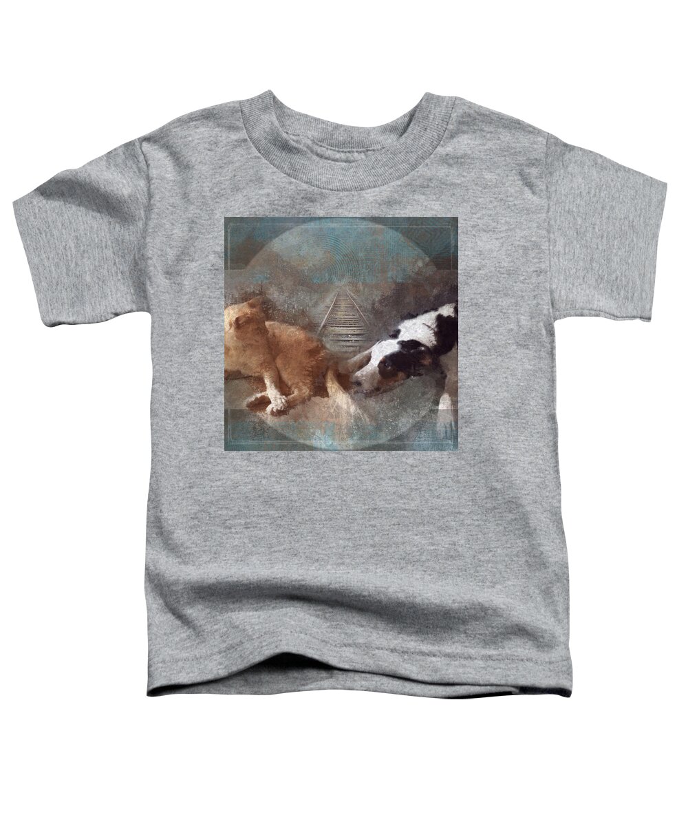 Dog Toddler T-Shirt featuring the painting Play Train by Suzy Norris