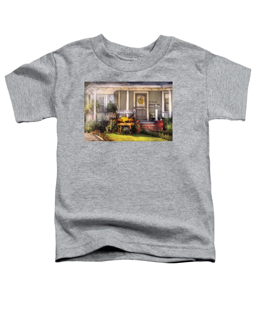 Savad Toddler T-Shirt featuring the photograph Porch - Westfield NJ - The house of an Angel by Mike Savad