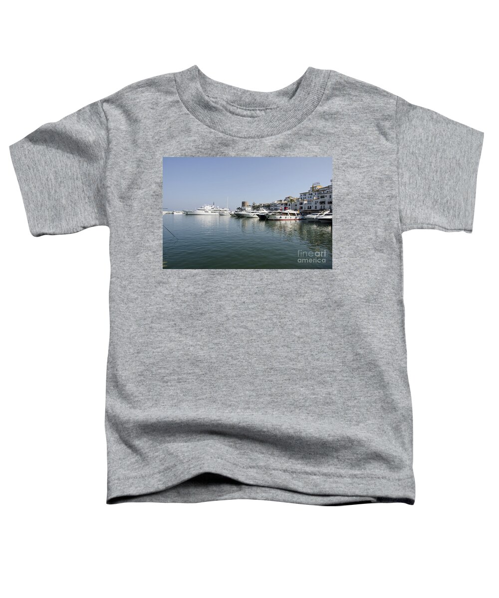 Marbella Toddler T-Shirt featuring the photograph Port of Puerto Banus with yachts by Perry Van Munster