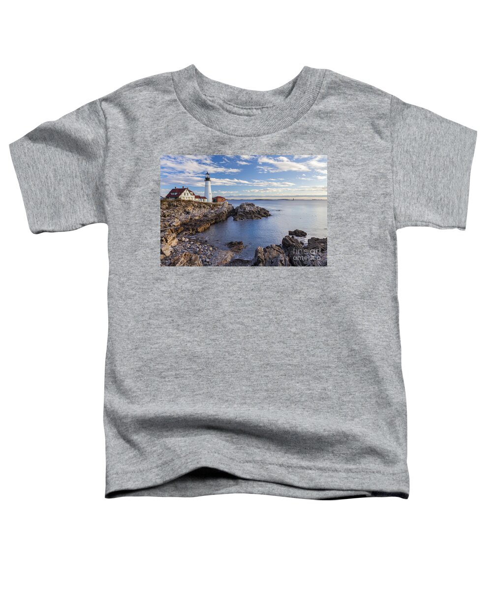Cape Elizabeth Toddler T-Shirt featuring the photograph Portland Head Light lighthouse Maine by Ken Brown